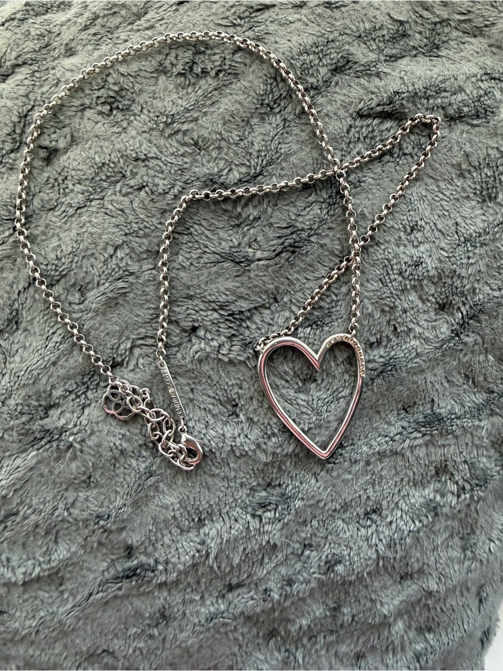 Kendra Scott Silver Open Heart Pendant Necklace